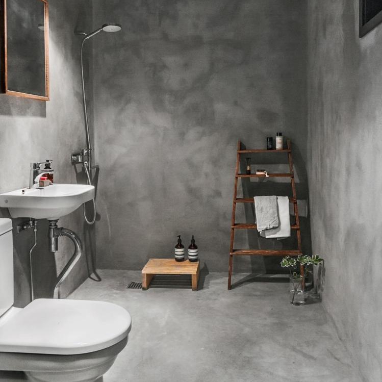 简简单单的混泥土墙壁，这种浴室维护起来极其省心，懒人首选